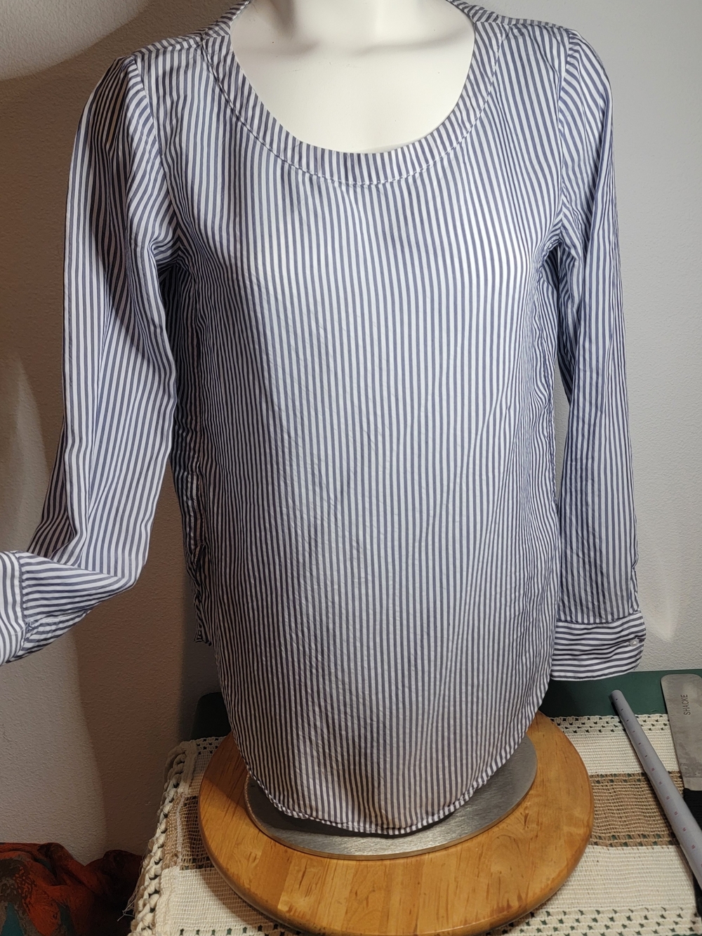 Banana Republic Blue & White Striped Button-Down Shirt